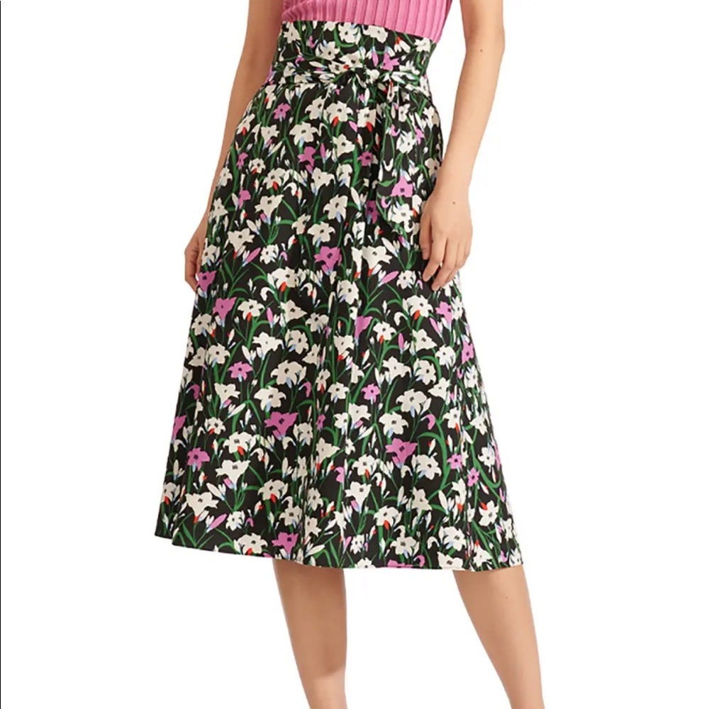NEW VERONICA BEARD Avi Floral black Print Skirt new 2 - Picture 2 of 9